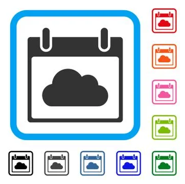 Cloud Calendar Day Framed Icon Illustrazione stock