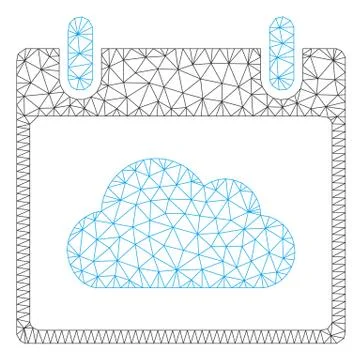 Cloud Calendar Day Polygonal Frame Vector Mesh Illustration Stock Illustration