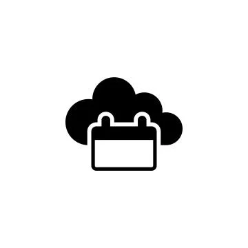 Cloud Calendar Flat Vector Icon Stock Illustration
