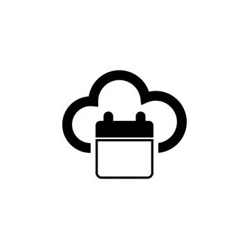 Cloud Calendar Flat Vector Icon Stock Illustration