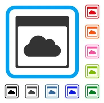Cloud Calendar Page Framed Icon 스톡 일러스트