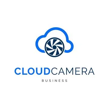 Cloud camera icon logo design inspiration Stock Illustration