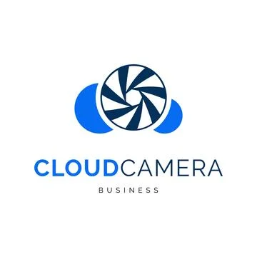 Cloud camera icon logo design inspiration Stock Illustration