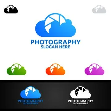 Cloud Camera Photography Logo Illustrazione stock
