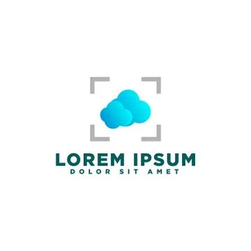Cloud camera technology creative logo template vector illustration Illustrazione stock