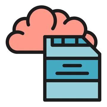 Cloud card memory icon vector flat Stock Illustration