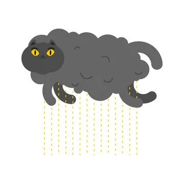 Cloud cat. rain cloud pet. Vector illustration Stock Illustration