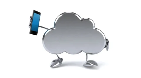 Cloud with a cellphone, front view Stock Footage 45982787