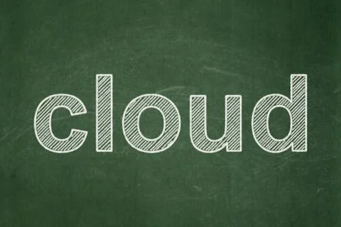 Cloud on chalkboard background Illustrazione stock