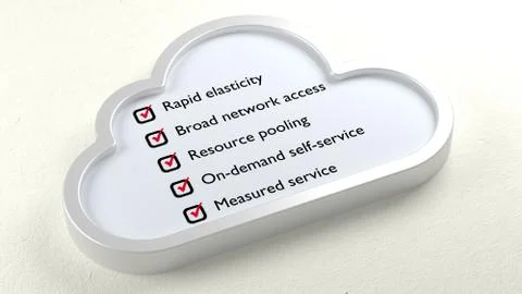 Cloud characteristics checklist in a symbol on white paper Illustrazione stock