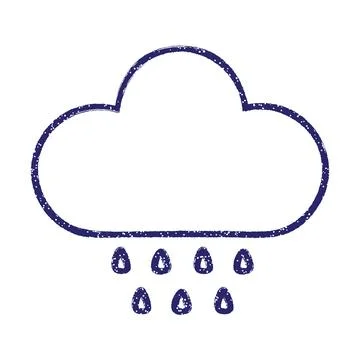 Cloud Charcoal Drawing in bright neon color Stock Illustration