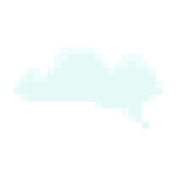 Cloud chat bubble message dialog box pixel art style graphic light blue color Ilustración de archivo