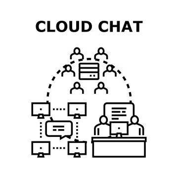 Cloud chat connecting people and global communication 스톡 일러스트