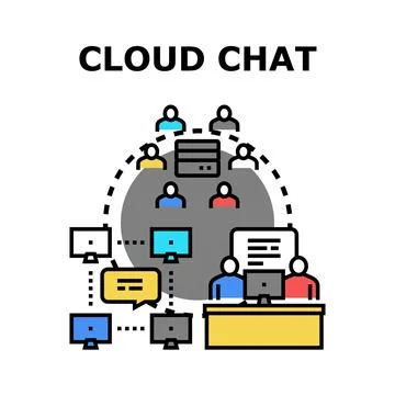 Cloud chat connecting people and global communication Stock Illustration