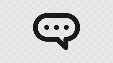 Cloud chat icon black color. Transparent background Video stock 307628197