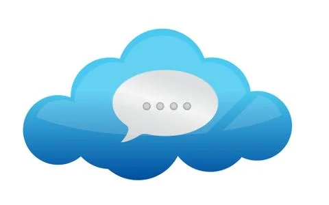 Cloud chat icon : cloud computing concept Illustration