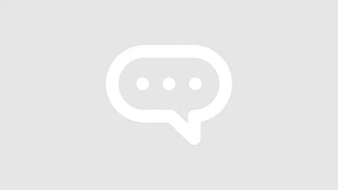 Cloud chat icon glitch effect. Transparent background Video stock 309047092