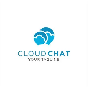 Cloud Chat Social Logo Design Stock Illustration