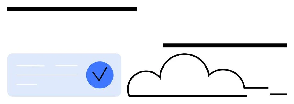 Cloud Checkmark Integration Symbolizing Data Security and Validation Stock Illustration
