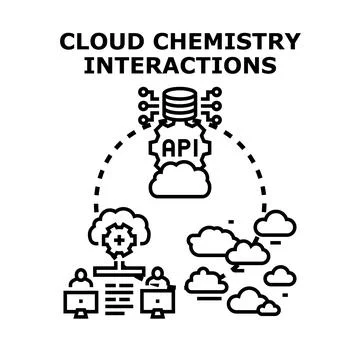 Cloud chemistry interactions concept vector illustration design Stock Illustration