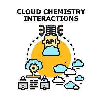 Cloud chemistry interactions concept vector illustration design Stockillustratie