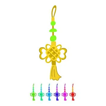 Cloud chinese lucky knot vector cartoon graphic Stock Illustration