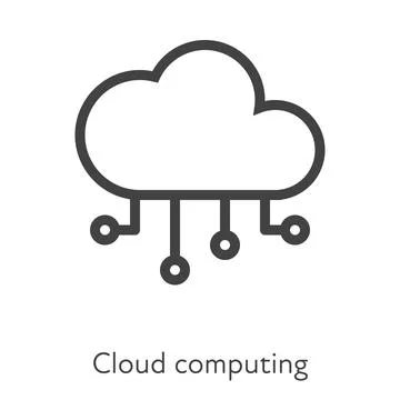 Cloud with chip connection online computing symbol イラスト素材