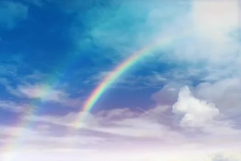 Cloud cinematic rainbow Video stock 263545872