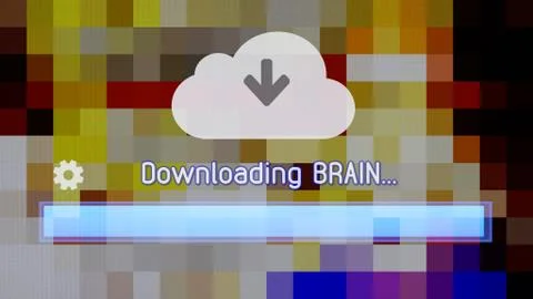 Cloud cipher download brain Stock Illustration