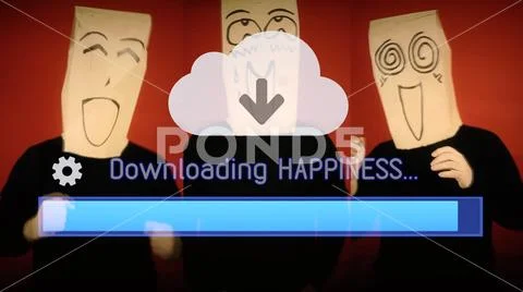 Cloud cipher download happiness Stock Photos