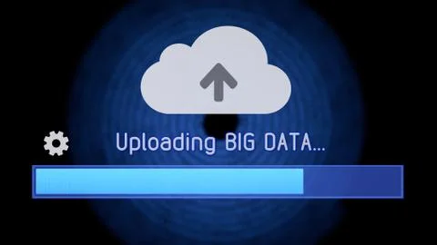 Cloud cipher upload big data 스톡 일러스트