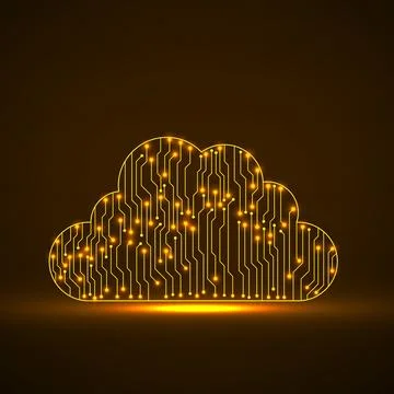 Cloud of circuit board, cloud technology network. Vector illustration 스톡 일러스트