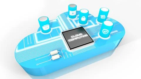 Cloud with circuit board on top Stock Illustration