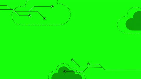 CLOUD CIRCUIT GREEN SCREEN Stock Footage 232213991