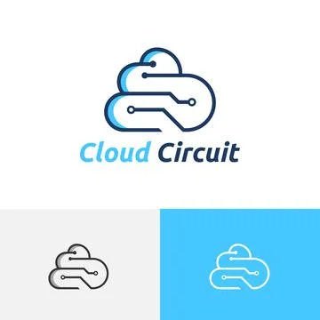 Cloud Circuit Technology Internet Data Drive Logo Stock Illustration