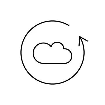 Cloud circular arrow icon. Simple line, outline vector elements of commerce Stock Illustration
