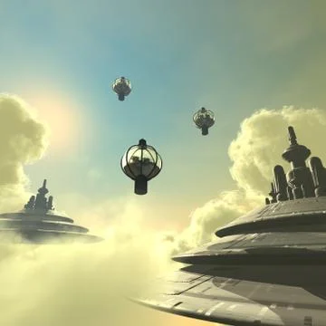 Cloud city Stock Illustration