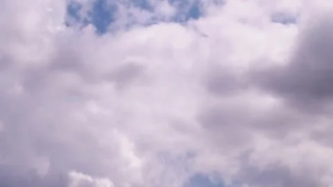 Cloud with clear sky 4K Time lapse White puffy clouds moving summer beautiful Video stock 336568709