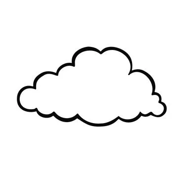 Cloud, cloud outline, line, vector illustration Stock Illustration