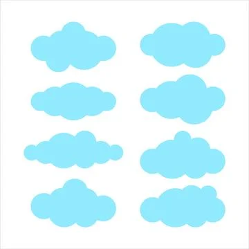 Cloud, clouds shape, cloud icon, cartoon blue cloud illustration Illustrazione stock