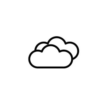 Cloud, Cloudy Isolated Flat Web Mobile Icon Stock Illustration
