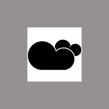 Cloud, Cloudy Isolated Flat Web Mobile Icon / Vector / Sign / Symbol / Button Stock Illustration