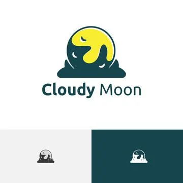 Cloud Cloudy Moon Night Sky Space Logo Stock Illustration