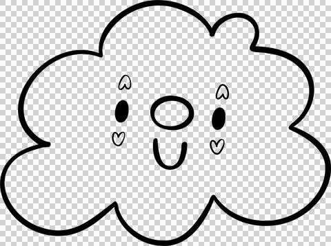 Cloud Clown Face Outline Stock Illustration
