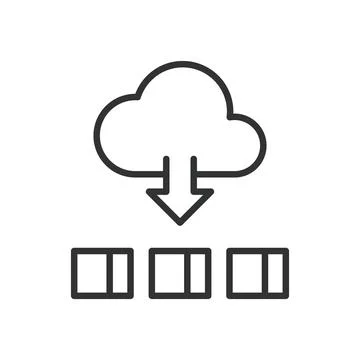 Cloud clusters, icon in line design. Cloud, clusters, network, computing, data Stock Illustration
