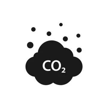 Cloud of CO2, carbon emission, pollution reduction icon. Ecology environment  Ilustración de archivo