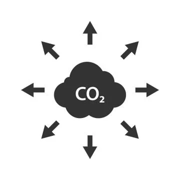 Cloud of CO2, carbon emission, pollution reduction icon. Ecology environment  Stock Illustration