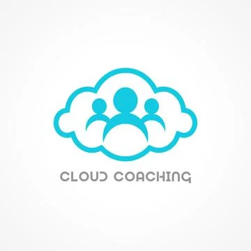 Cloud Coaching Logo Design Concept for Leadership Company, Business Consult.. Illustrazione stock