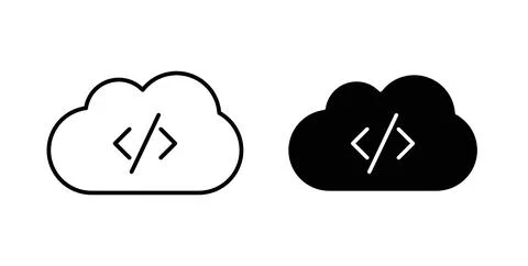 Cloud code icon Illustration designs pack for Web 库存插图