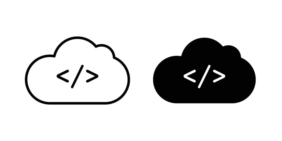 Cloud code icon vector, symbol, logo illustrations 库存插图
